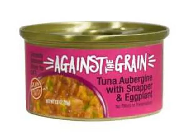 24/2.8 oz. Against The Grain Tuna Aubergine With Snapper & Eggplant Dinner For Cats - Food